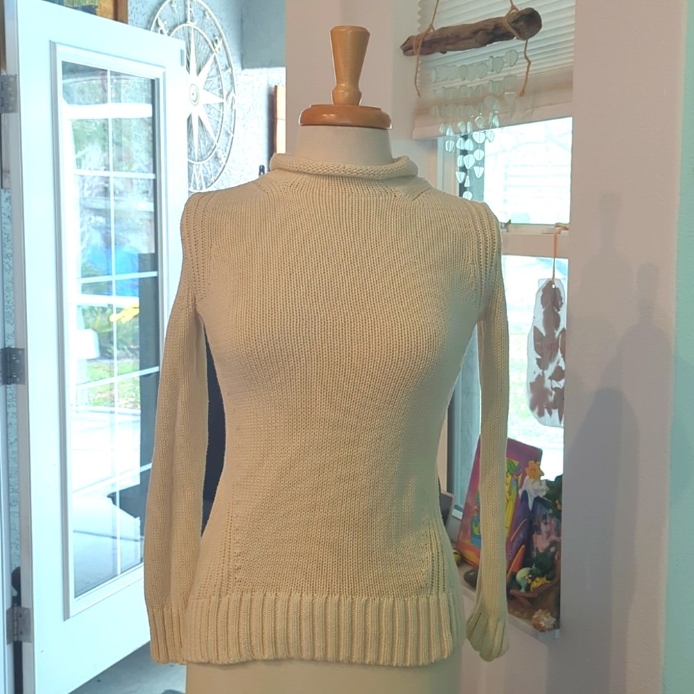 J.Crew Women's Cream and White Jumper